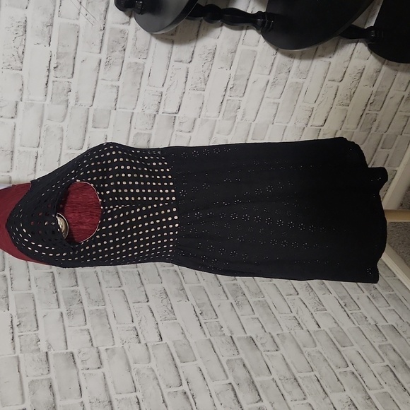 exhilaration Black Eyelet Lined SZ L Dress - Picture 3 of 9